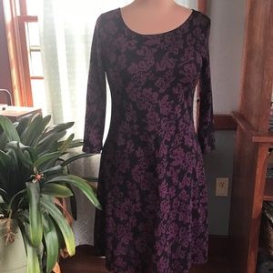 Purple and Black Damask Dress, XL